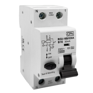 2 Pole, 16A B Curve, Type A, 30mA RCBO