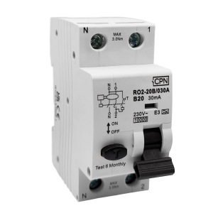 2 Pole, 20A B Curve, Type A, 30mA RCBO