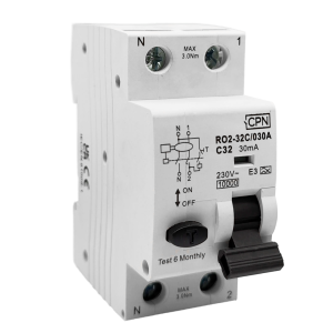 2 Pole, 32A C Curve, Type A, 30mA RCBO