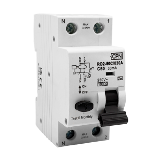 2 Pole, 50A B Curve, Type A, 30mA RCBO