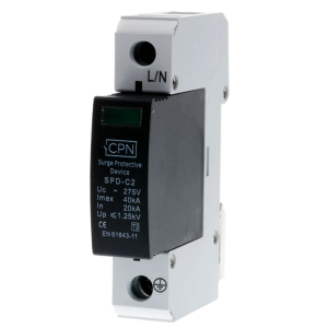 1 Module, 1 Pole Type 2 for single phase, TN-C-S earthing.