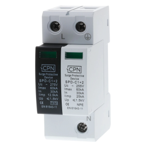2 Module, 1 Pole & N Surge Module, Type 1 + 2 for single phase, TT earthing.