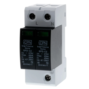 2 Module, 2 Pole Type 2 for single phase, TN-S earthing.
