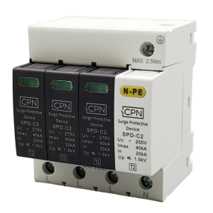 4 Module, 3 Pole & N Surge Module, Type 2 for three phase, TT earthing.