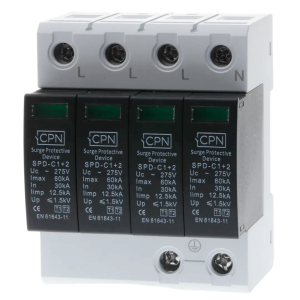 4 Module, 4 Pole Type 1 + 2 for three phase, TN-S earthing.
