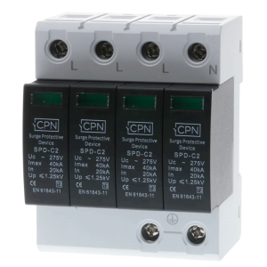 4 Module, 4 Pole Type 2 for three phase, TN-S earthing.
