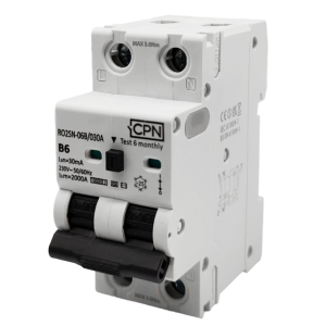 2 Pole, 6A B Curve, Type A, 30mA Electronic RCBO