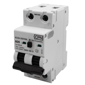 2 Pole, 20A B Curve, Type A, 30mA Electronic RCBO