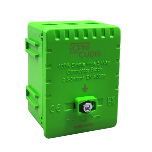 Green (Earth) 100A 5-Way Single Pole Terminal Block